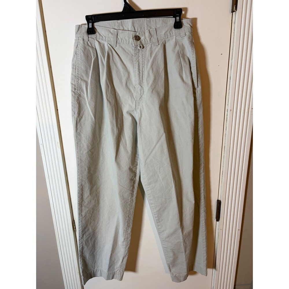 Vintage Levis SilverTab Pleated Khaki Pants Baggy Trousers Stone 90s Streetwear